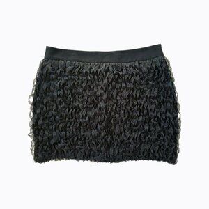 J.Crew Ribbon Tweed Black Mini Skirt Sz4 Black Coquette 90s Y2K Whimsigoth Party